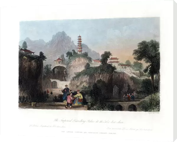 The Imperial Travelling Palace at the Hoo-Kew-Shan, China, c1840. Artist: J Sands