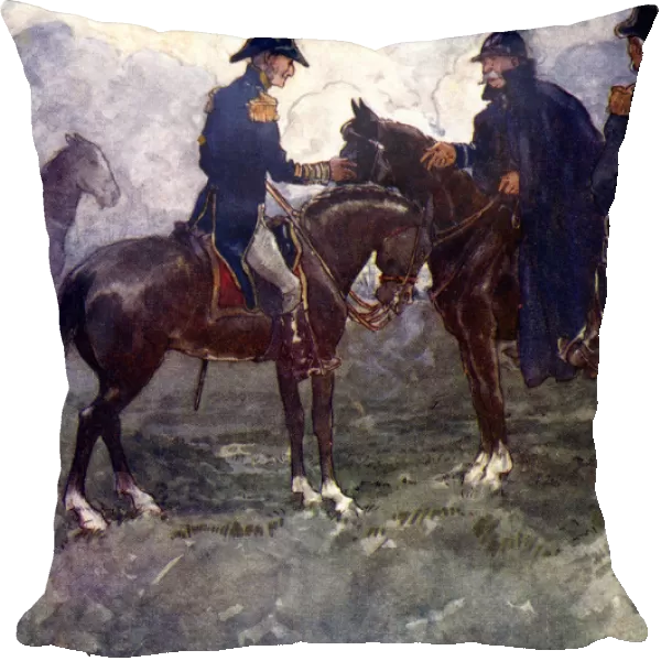 Not till after the battle did Blucher and Wellington meet, 1815, (1905). Artist: As Forrest