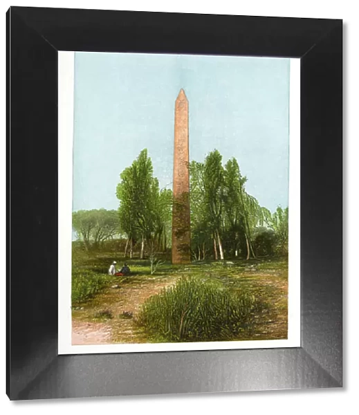 Obelisk at Heliopolis, Egypt, c1870. Artist: W Dickens