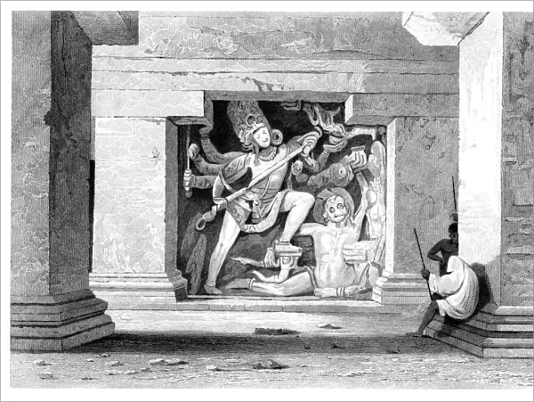 Dus Awtar, Caves of Ellora, India, early 19th century. Artist: William Woolnoth