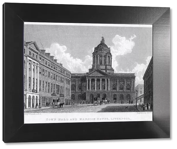 Town Hall and Mansion House, Liverpool, 19th century. Artist: William Westall