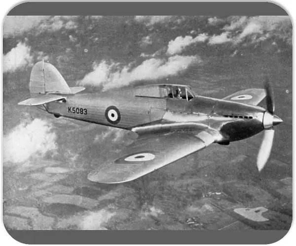 Prototype Hawker Hurricane being test flown by Flight Lieutenant PWS Bulman, c1935 (1941)