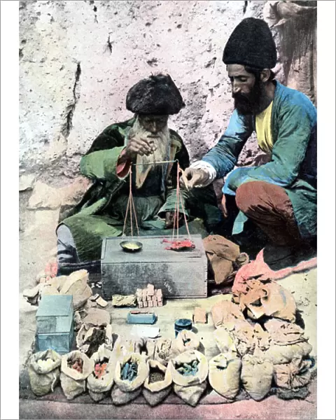 Spice seller, Royal Palace, Tehran, c1890