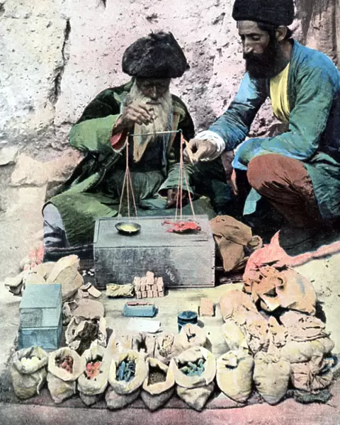 Spice seller, Royal Palace, Tehran, c1890
