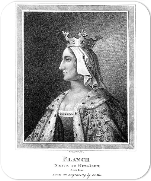Blanche of Castile (1188-1252), niece to King John. Artist: Thomas Trotter