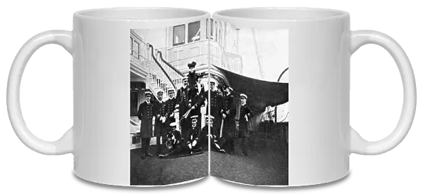 Group portrait on board the royal yacht Victoria and Albert, Copenhagen, 1908. Artist: Queen Alexandra