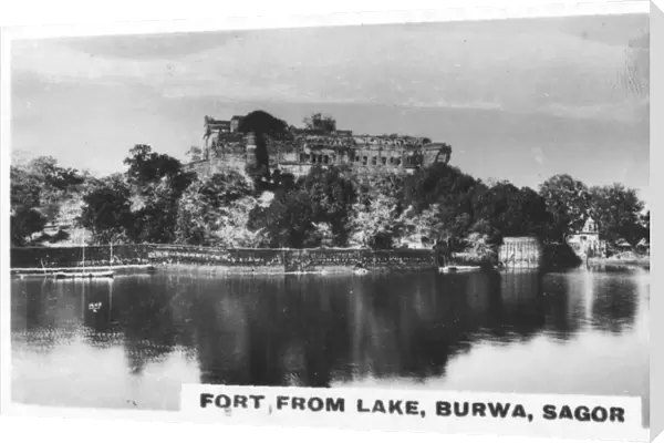 Fort from the lake, Burwa, Sagor, India, c1925