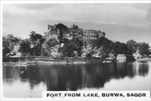 Fort from the lake, Burwa, Sagor, India, c1925