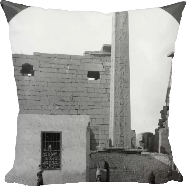 The obelisk of Rameses II and front of Luxor Temple, Thebes, Egypt, 1905. Artist: Underwood & Underwood