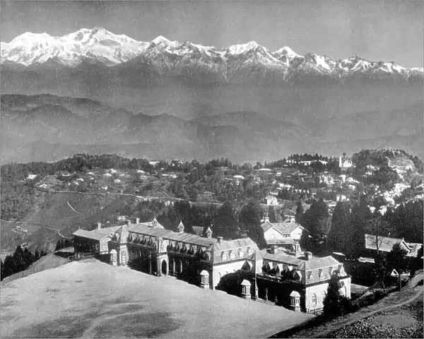 The Snow Range and Darjeeling from above St Pauls School, West Bengal, India, c1910