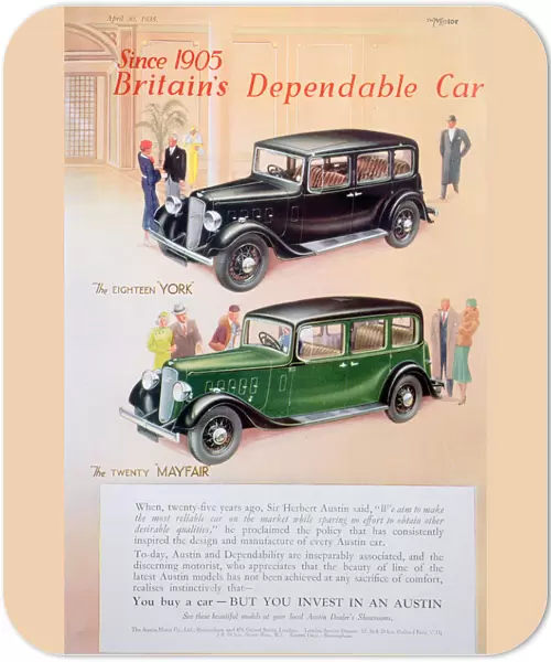 Austin car advert, 1935