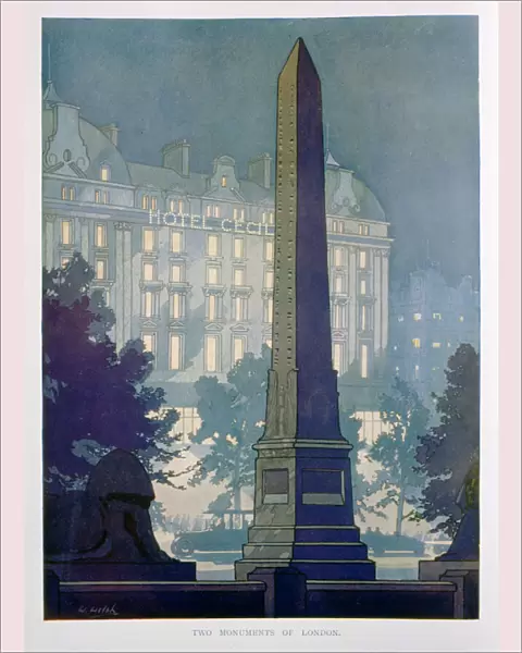 Two Monuments of London, advert for the Hotel Cecil, 1925. Artist: W Welsh