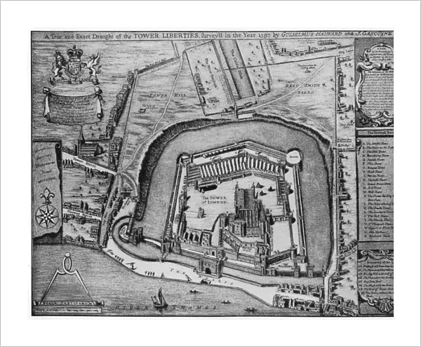 Birds eye view of the Tower and Liberties as they appeared in 1597, London, 20th century
