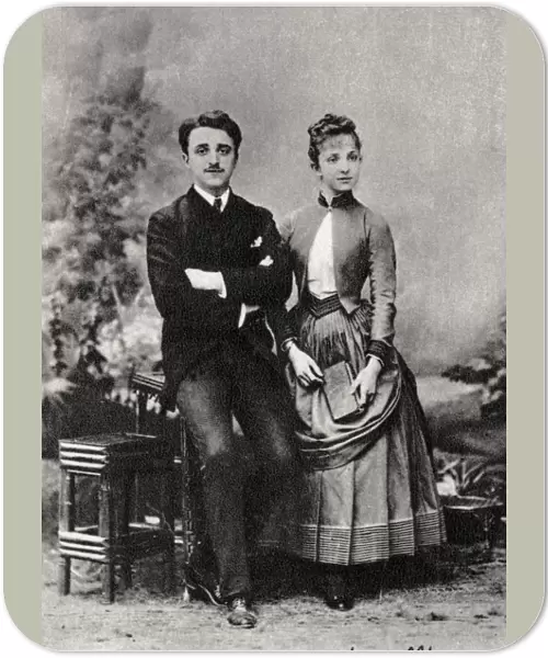 Georges and Jeanne Hugo, grandchildren of French novelist Victor Hugo, 1884