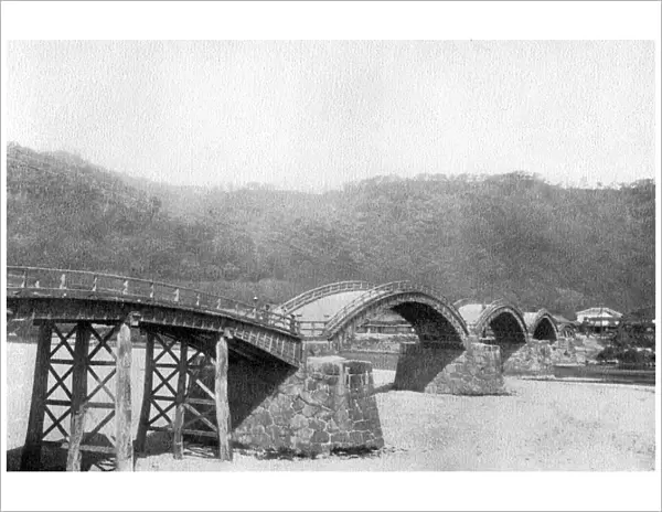 Wooden bridge at Iwakuni, Japan, 1904