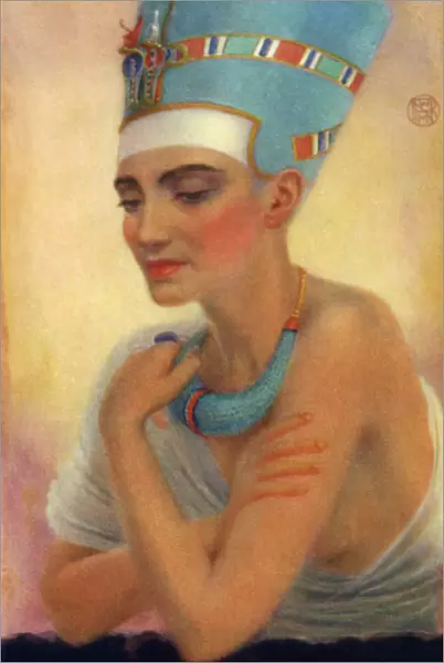 Nefertiti, Ancient Egyptian queen of the 18th dynasty, 14th century BC (1926). Artist: Winifred Mabel Brunton