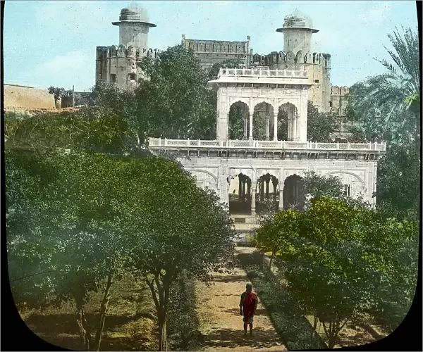 Marble pavilion in the Fort Gardens, Lahore, India, late 19th or early 20th century