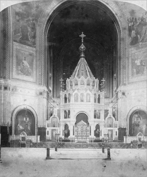 Altar, Cathedral of Christ the Saviour, Moscow, Russia, 1898. Artist: Underwood & Underwood