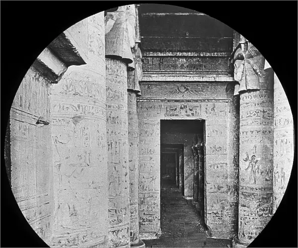 Interior of the Temple of Dendera, Egypt, c1890. Artist: Newton & Co