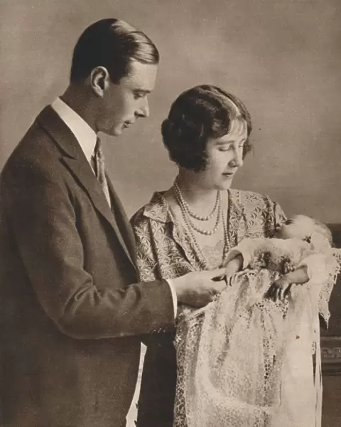 The Duke and Duchess of York at the christening of Princess Elizabeth, 1926