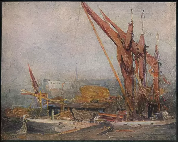 Hay Barges on the Thames, 1905. Artist: Arthur Streeton