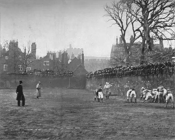 The Wall Game at Eton: St. Andrews Day - Oppidan v. Colleges, c1900, (1903). Artist: Hills and Saunders