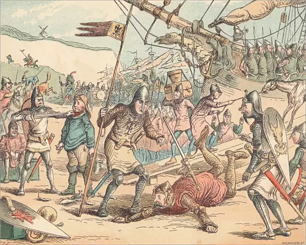 The Landing of William the Conqueror, c1884. Artist: Thomas Strong Seccombe