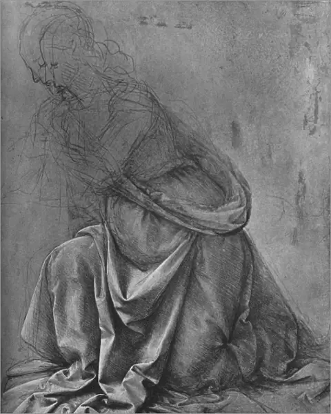 Study of the Drapery of a Woman Kneeling to the Left, c1477 (1945). Artist: Leonardo da Vinci