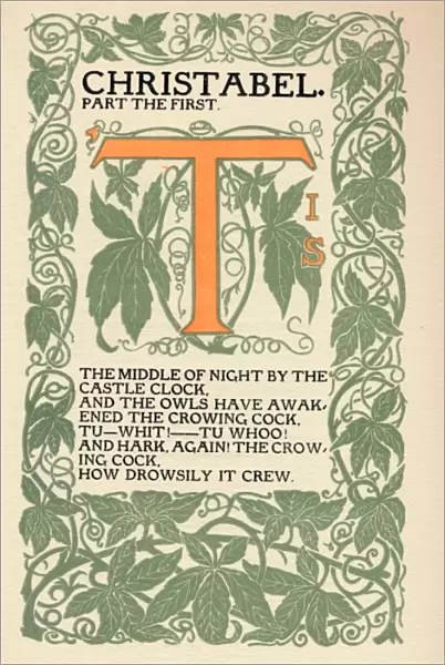Eragny Press: Opening Page of Coleridges Christabel, 1895-1914. Artist: Lucien Pissaro