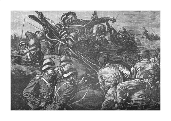 The Highland Brigade Storming The Trenches at Tel-El-Kebir, c1882