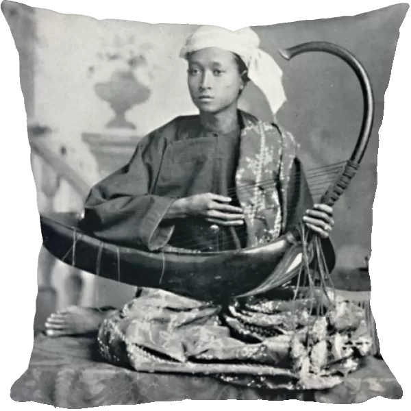 Burmese harp player, 1902