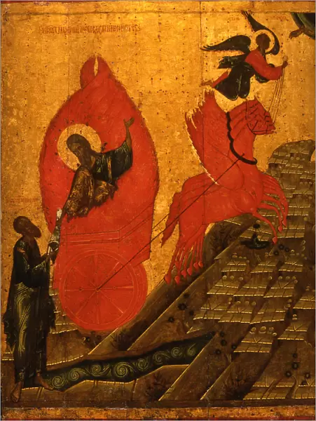 The Prophet Elijah and the Fiery Chariot, Early16th cen Artist: Russian icon