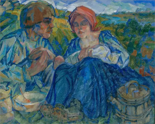 A meal, 1920. Artist: Subbotin (Permyak), Pyotr Ivanovich (1886-1923)