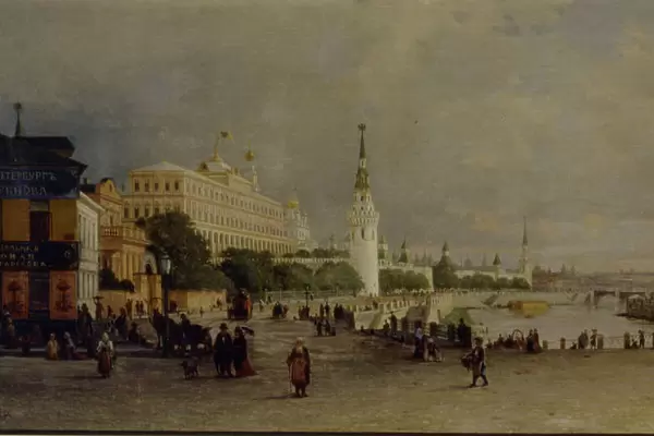 Bolshoy Kamenny Bridge in Moscow. Artist: Vereshchagin, Pyotr Petrovich (1836-1886)