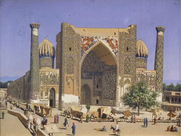 The Sherdar Madrasah at the Registan Square in Samarkand, 1869-1870. Artist: Vereshchagin, Vasili Vasilyevich (1842-1904)