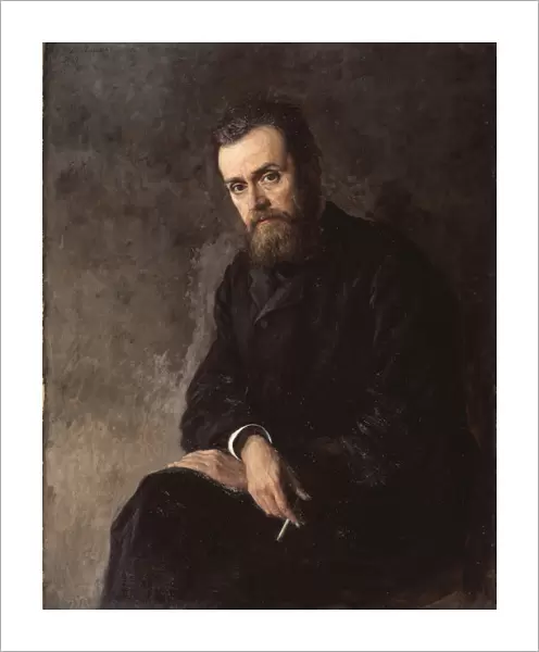 Portrait of the author Gleb Uspensky (1843-1902), 1884. Artist: Yaroshenko, Nikolai Alexandrovich (1846-1898)