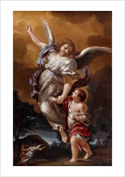 The Guardian Angel (after Pietro da Cortona). Artist: Ferri, Ciro (1634-1689)