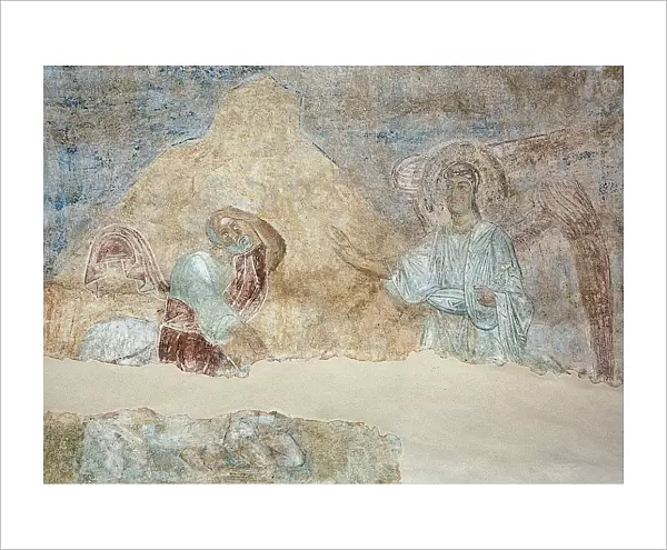 Balaam and the angel. Artist: Ancient Russian frescos
