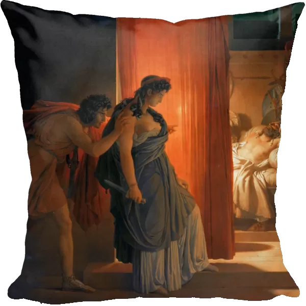Clytemnestra hesitates before killing the sleeping Agamemnon. Artist: Guerin, Pierre Narcisse, Baron (1774-1833)