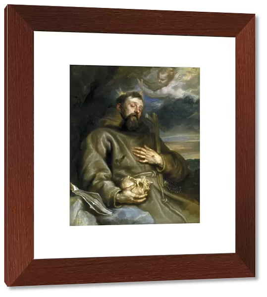 Saint Francis of Assisi in Ecstasy. Artist: Dyck, Sir Anthony van (1599-1641)