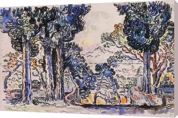Cypresses in Sainte-Anne (SaintTropez). Artist: Signac, Paul (1863-1935)