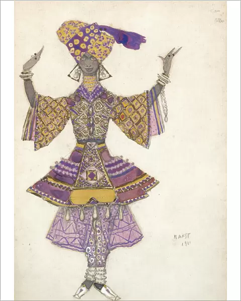 Costume design for the Ballet Blue God by R. Hahn, 1911. Artist: Bakst, Leon (1866-1924)