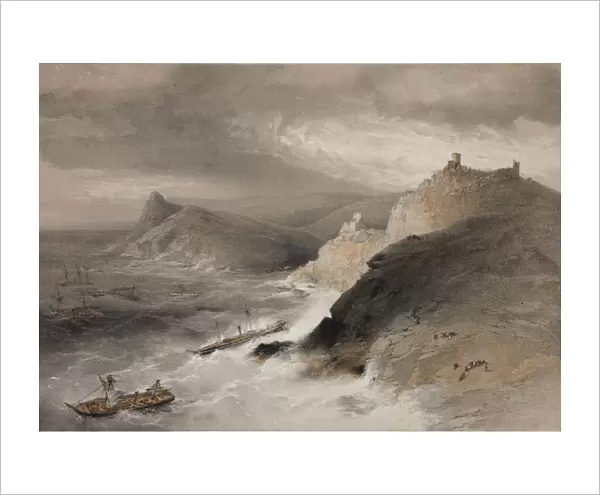 Storm in the Balaklava Bay on 14th of November 1854, 1855. Artist: Simpson, William (1832-1898)