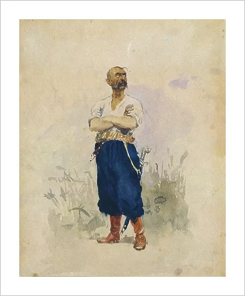 A Zaporozhian. Artist: Repin, Ilya Yefimovich (1844-1930)
