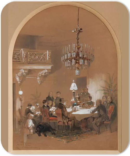 Vonlyarlyarsky Salon in Vonlyarovo, 1855. Artist: Mikeshin, Mikhail Osipovitsch (1835-1896)
