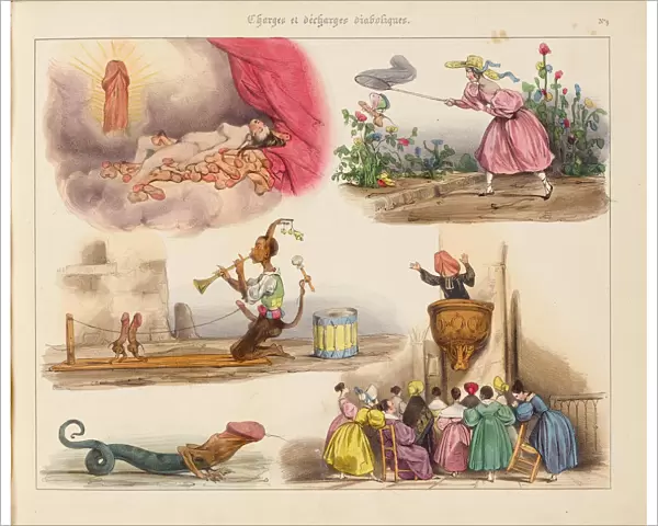 Illustration from the Series Charges et Decharges diaboliques, 1830