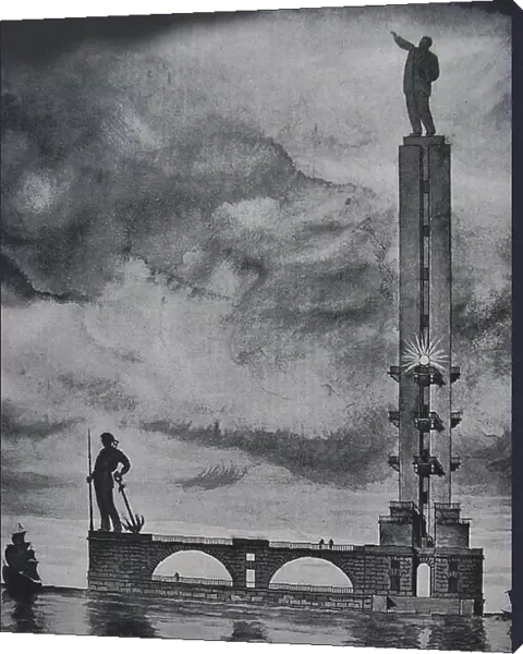 Design for a Lenin monument in Leningrad harbor, 1932