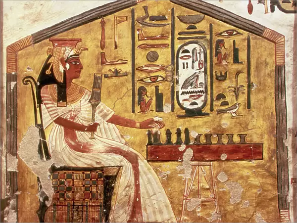 Queen Nefertari Playing Senet. The tomb of Nefertari, the Wife of Pharaoh Ramesses II