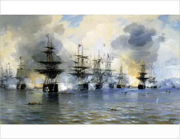 The Naval Battle of Navarino on 20 October 1827, 1888