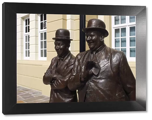 Laurel and Hardy statue, Coronation Hall, Ulverston, Cumbria, 2009